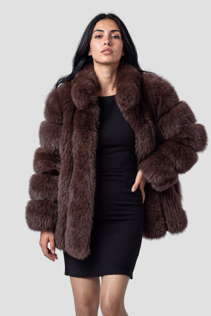Veste fourrure femme brune Héritage fourrure