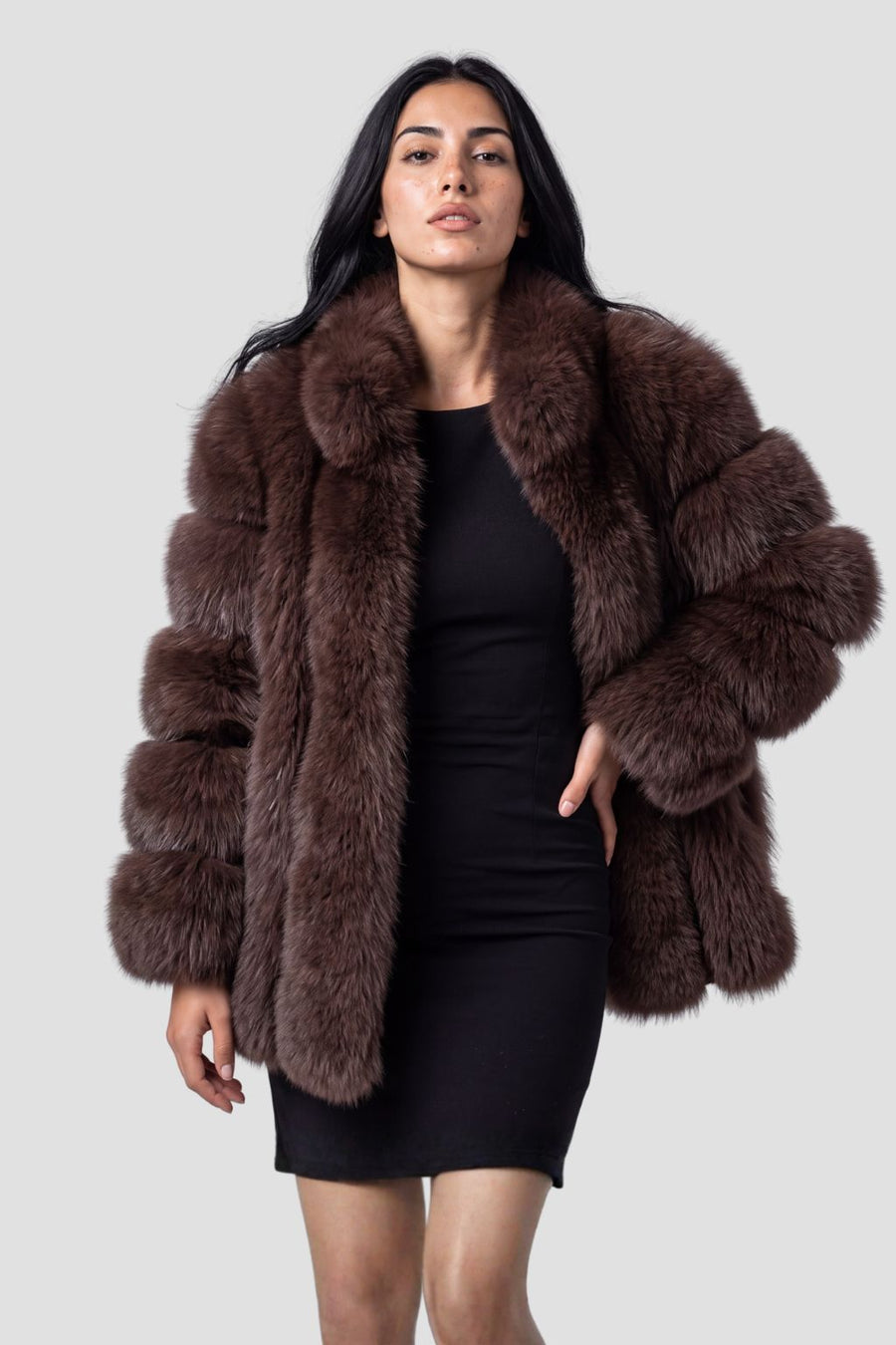 Veste fourrure femme brune Héritage fourrure