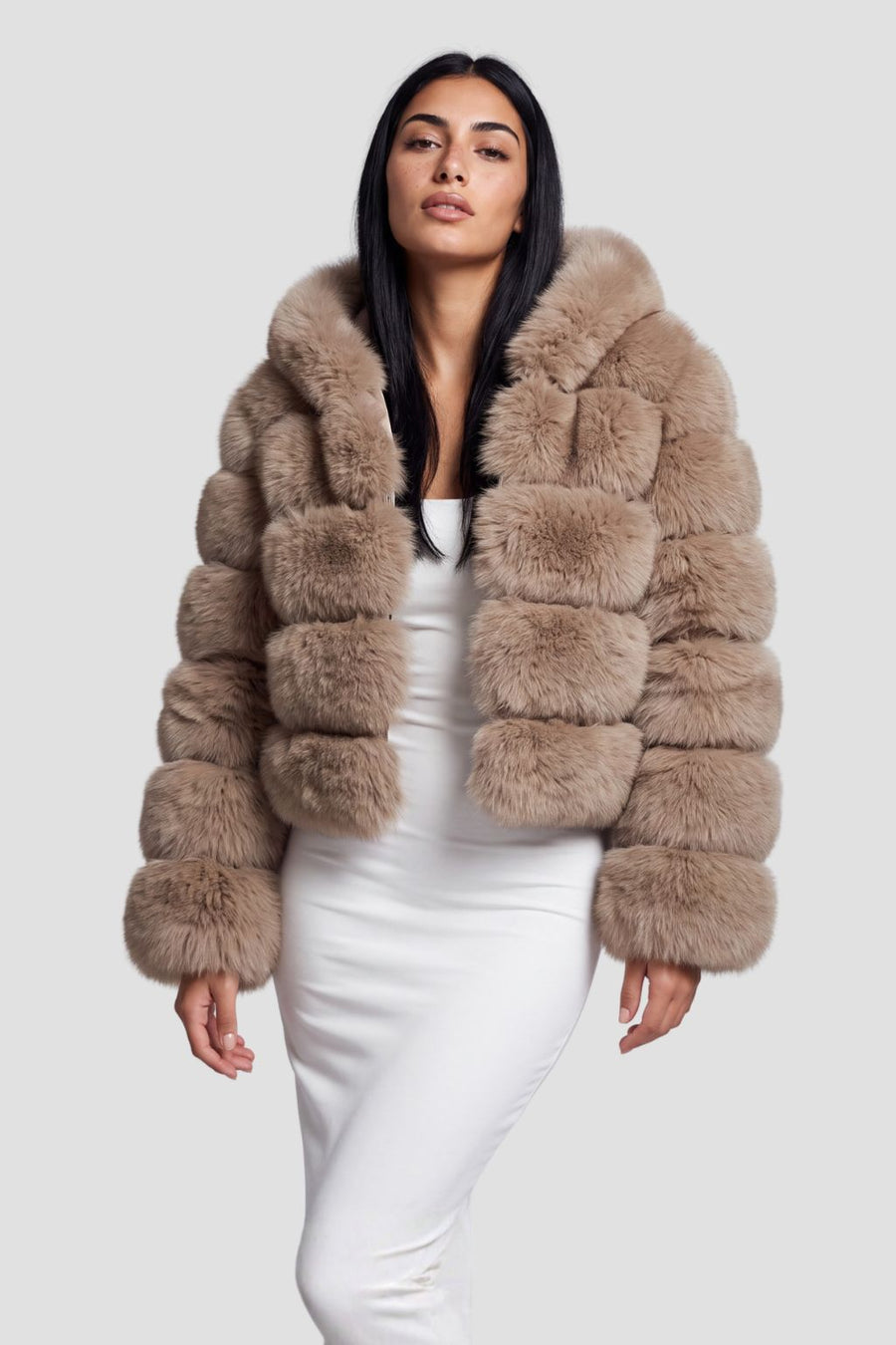 Veste fourrure femme chocolat Héritage fourrure