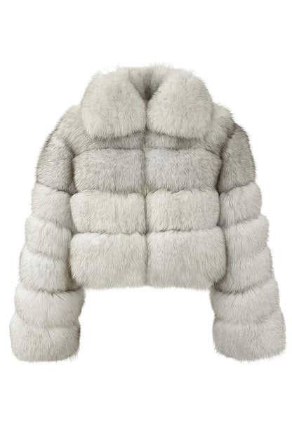 Veste fourrure femme courte blanche Héritage fourrure