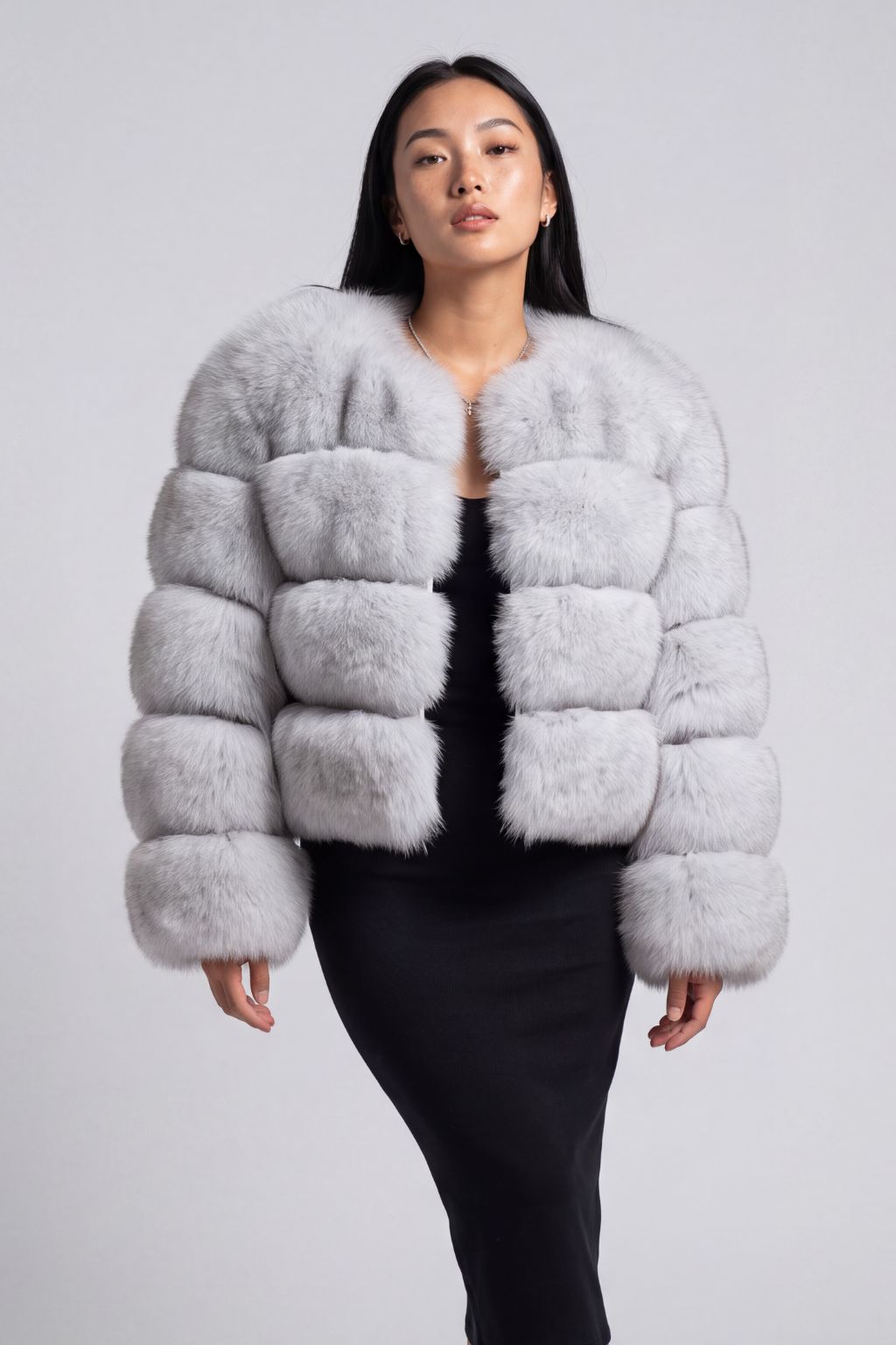 Veste fourrure femme courte blanche Héritage fourrure