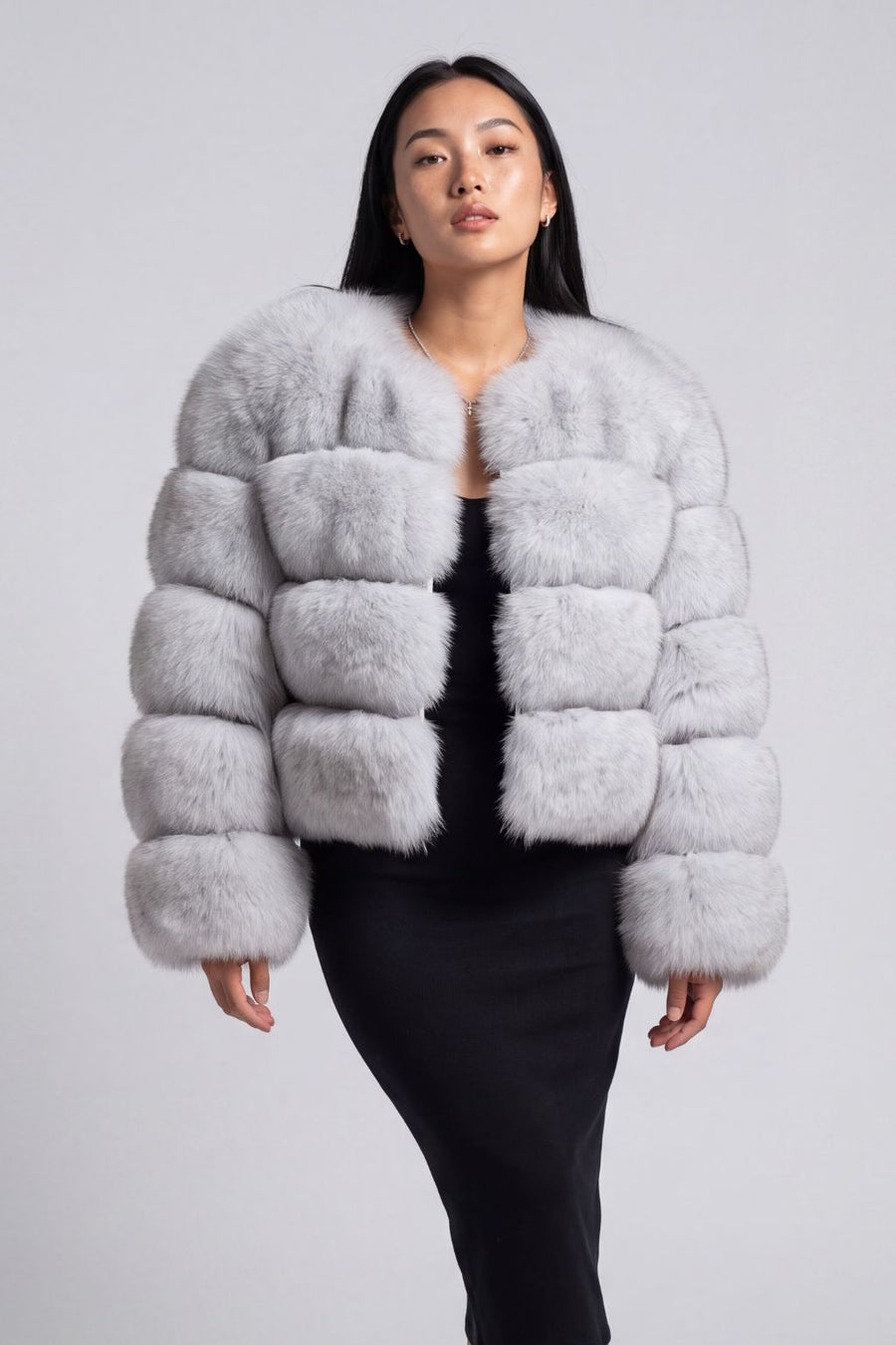 Veste fourrure femme courte blanche Héritage fourrure