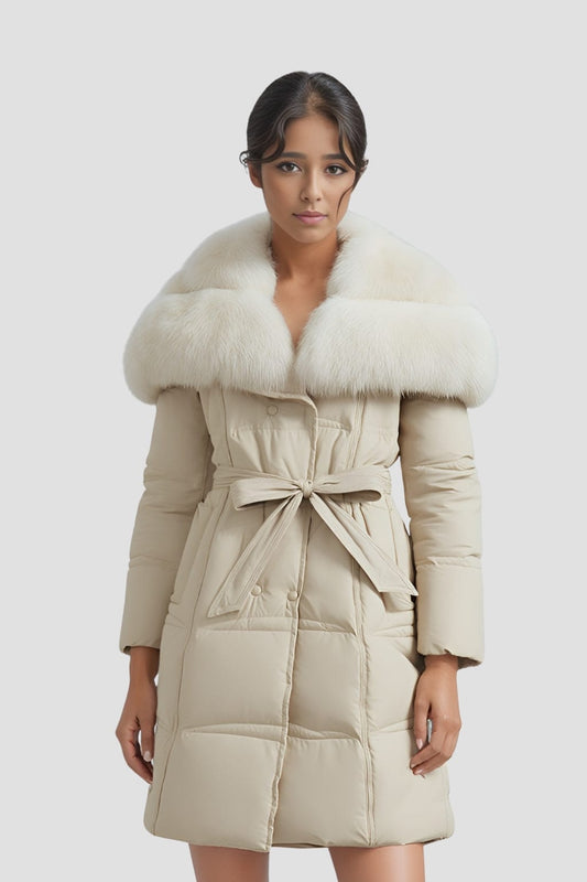 Veste fourrure femme crème Héritage fourrure