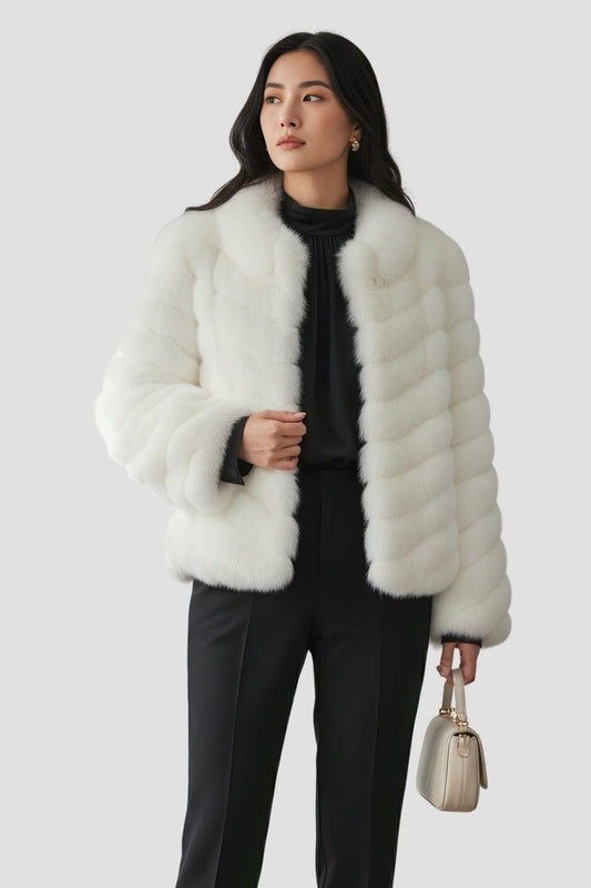 Veste fourrure femme crème Héritage fourrure