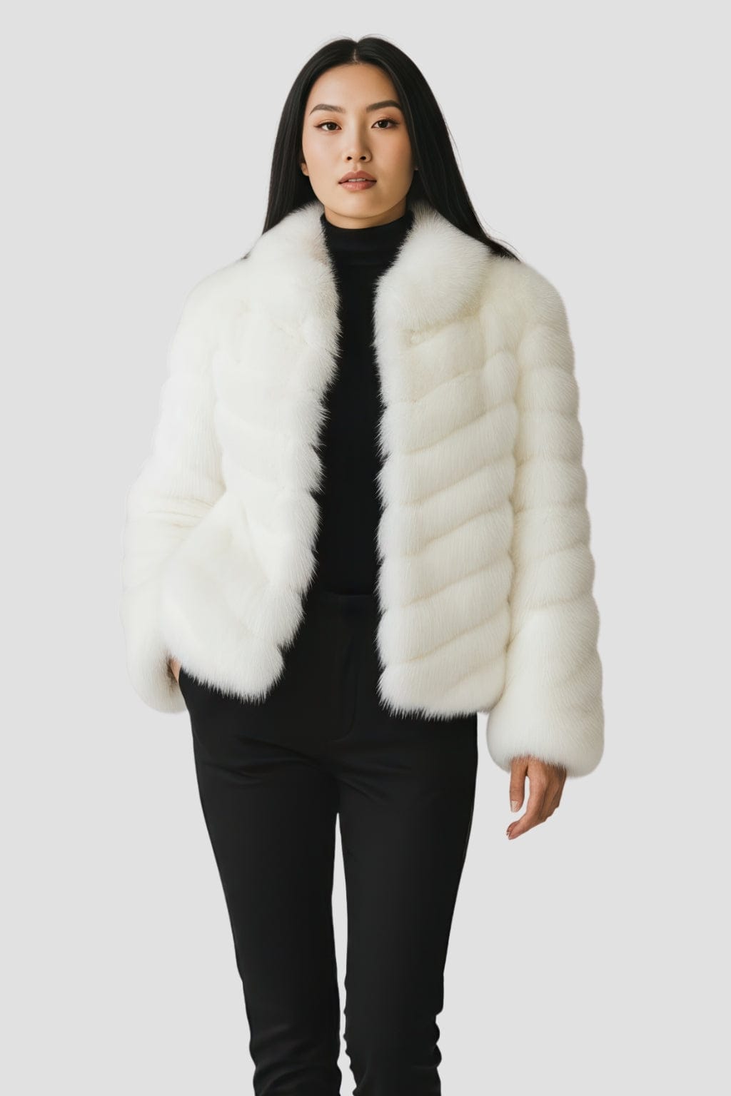 Veste fourrure femme crème Héritage fourrure