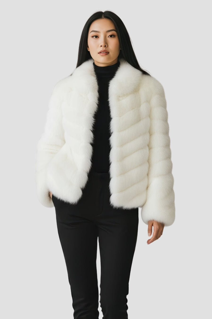 Veste fourrure femme crème Héritage fourrure