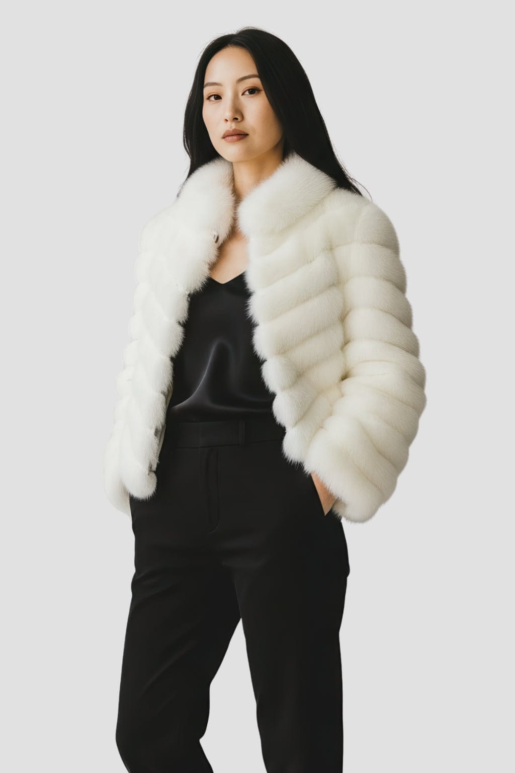 Veste fourrure femme crème Héritage fourrure