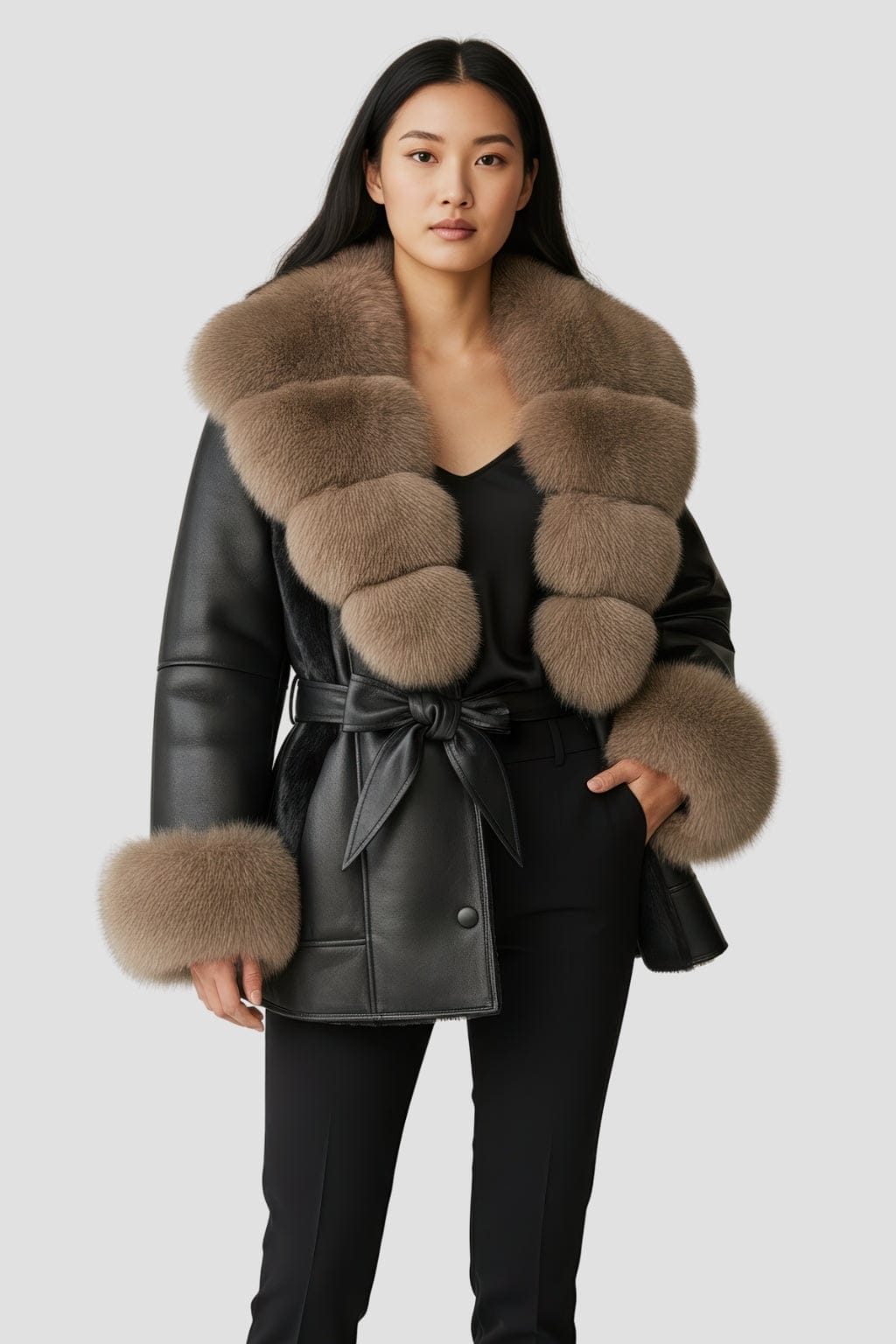 Veste fourrure femme cuir Héritage fourrure