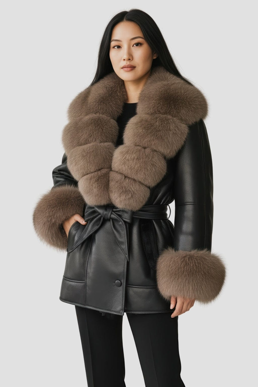 Veste fourrure femme cuir Héritage fourrure