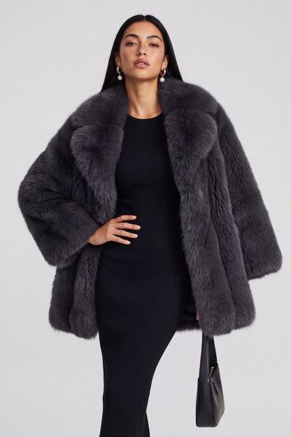 Veste fourrure femme grise Héritage fourrure