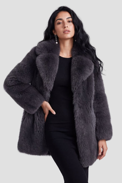 Veste fourrure femme grise Héritage fourrure