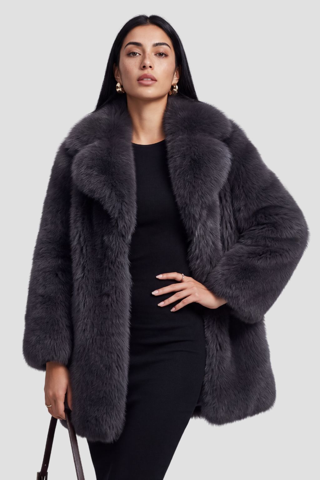 Veste fourrure femme grise Héritage fourrure