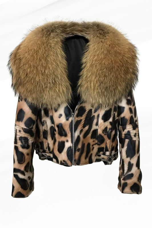 Veste fourrure femme léopard Héritage fourrure