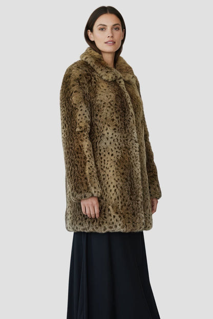 Veste fourrure femme léopard Héritage fourrure