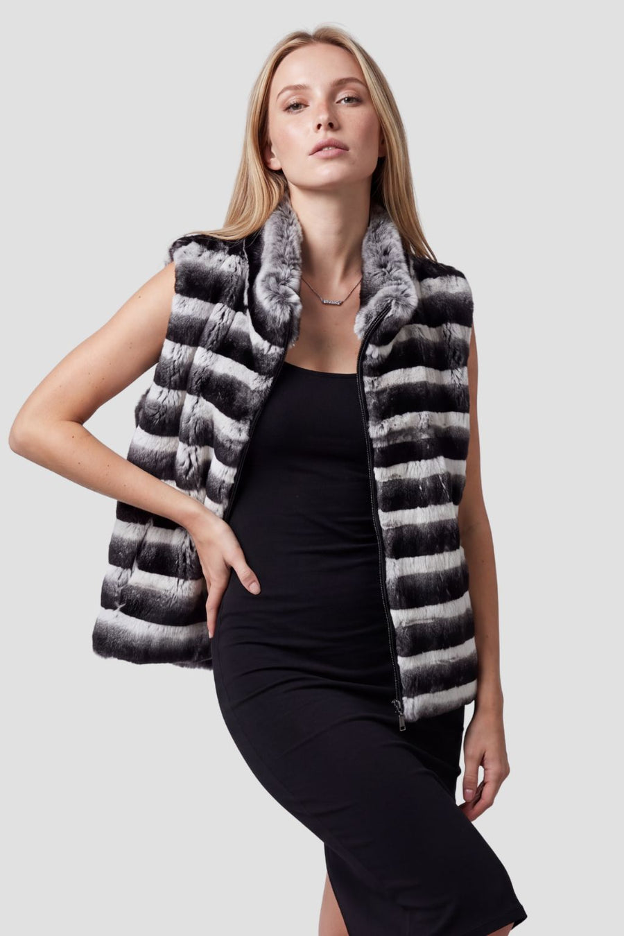 Veste fourrure femme manche courte Héritage fourrure