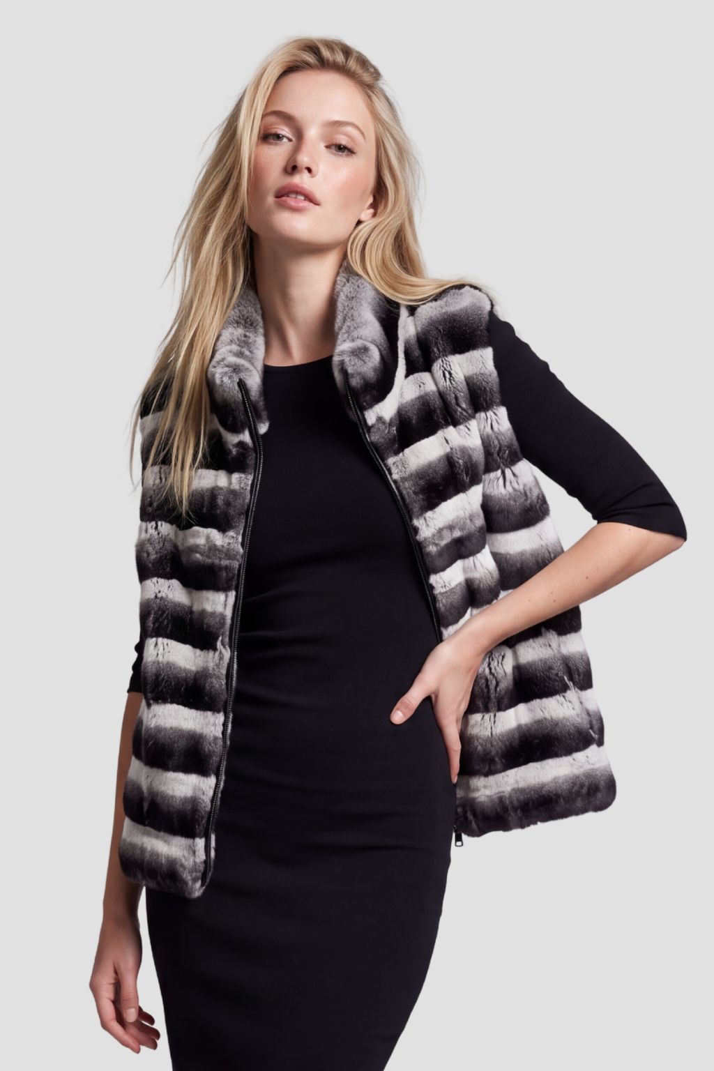 Veste fourrure femme manche courte Héritage fourrure