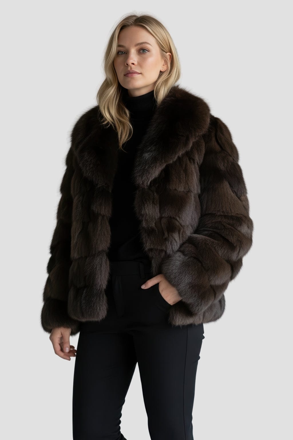 Veste fourrure femme marron Héritage fourrure