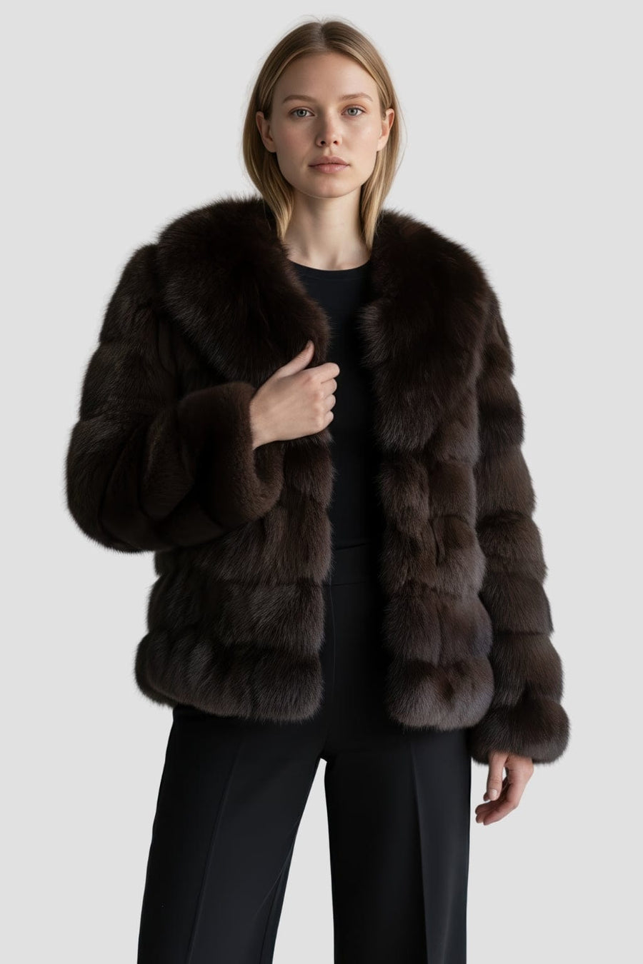 Veste fourrure femme marron Héritage fourrure