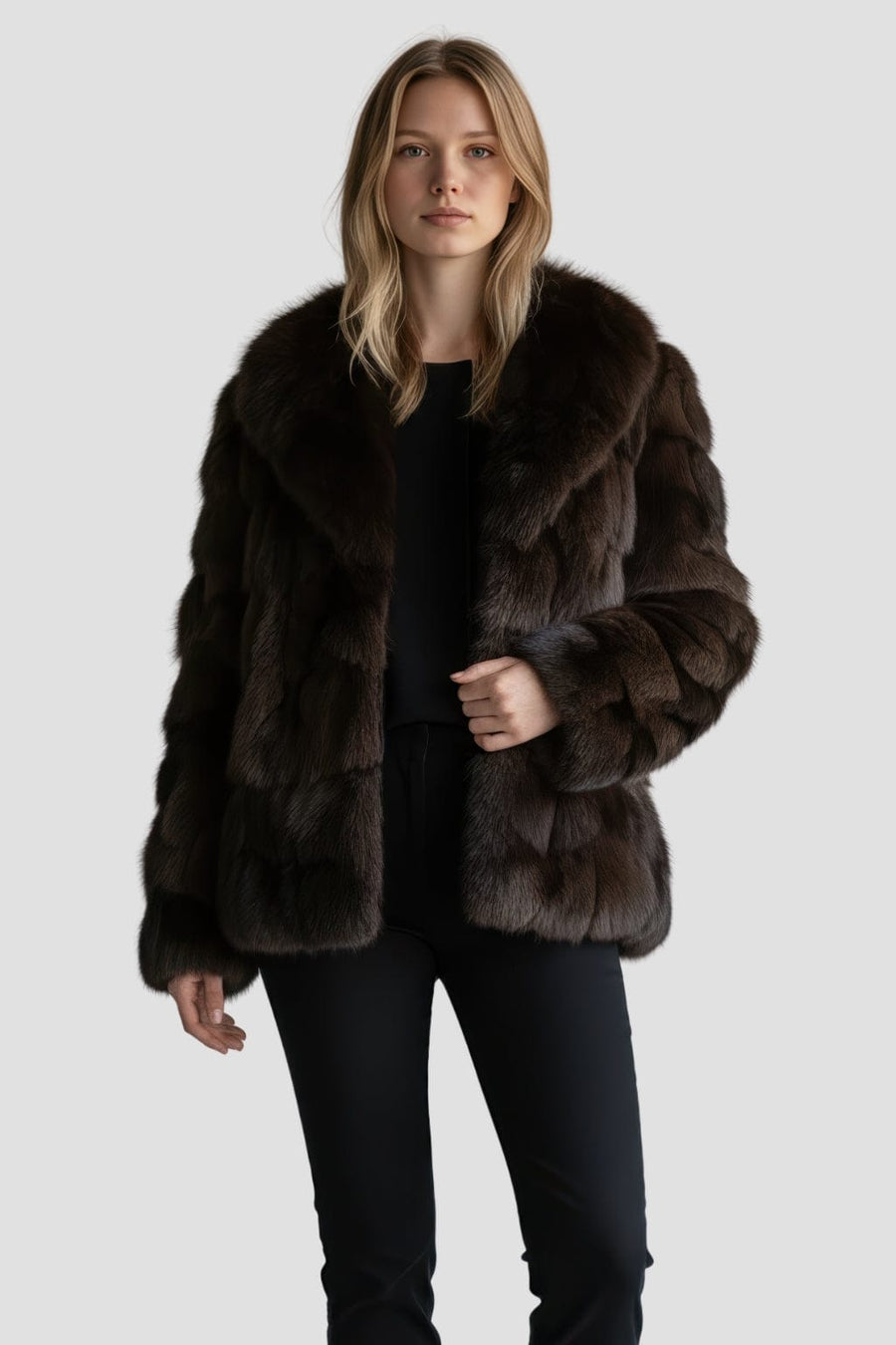 Veste fourrure femme marron Héritage fourrure