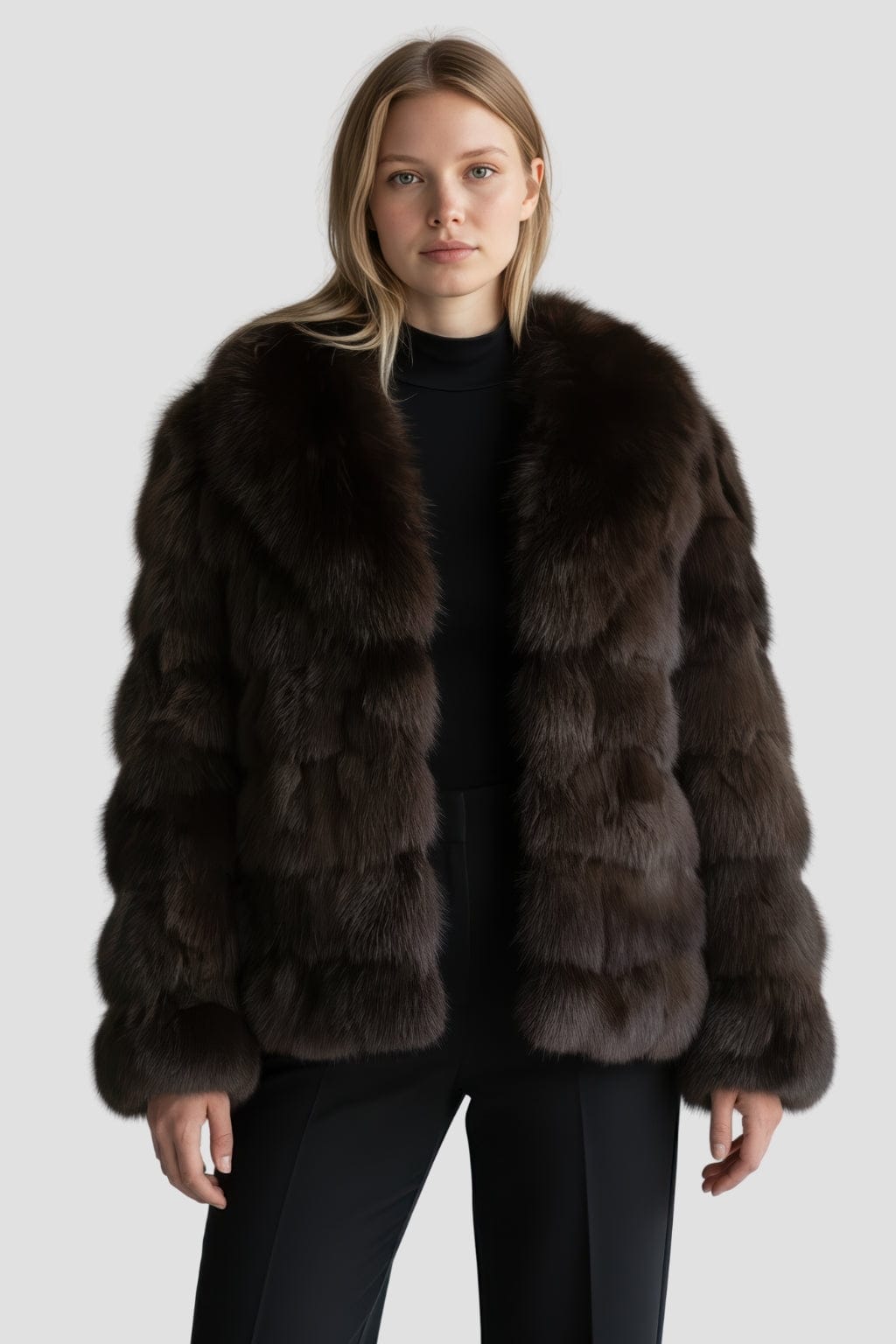 Veste fourrure femme marron Héritage fourrure