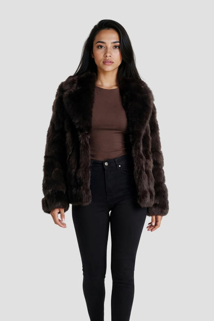 Veste fourrure femme marron Héritage fourrure