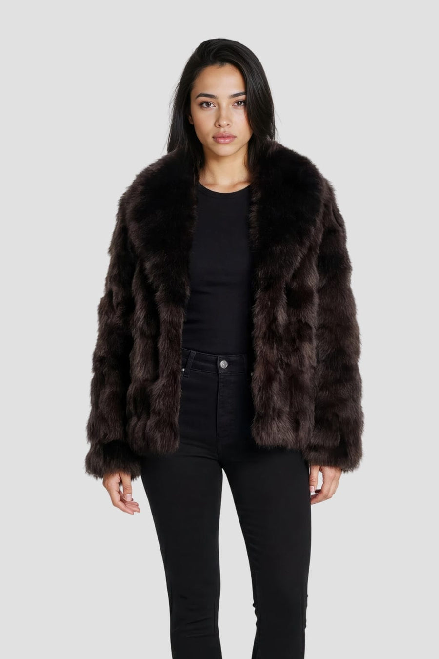 Veste fourrure femme marron Héritage fourrure