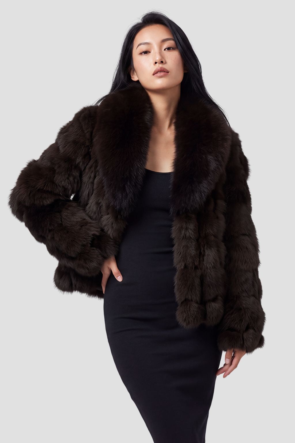 Veste fourrure femme marron Héritage fourrure