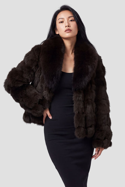 Veste fourrure femme marron Héritage fourrure