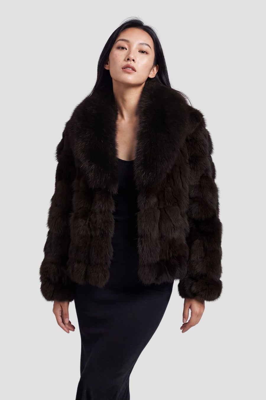 Veste fourrure femme marron Héritage fourrure