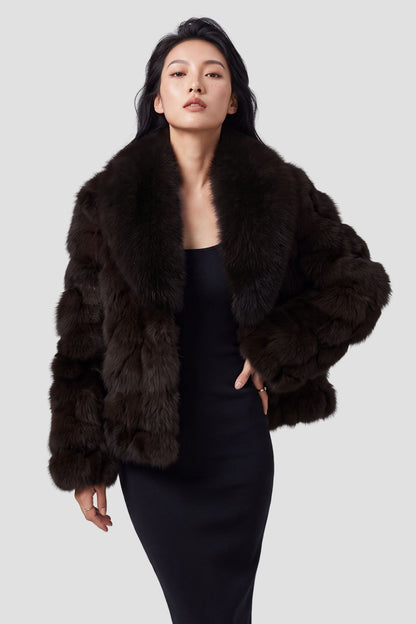 Veste fourrure femme marron Héritage fourrure