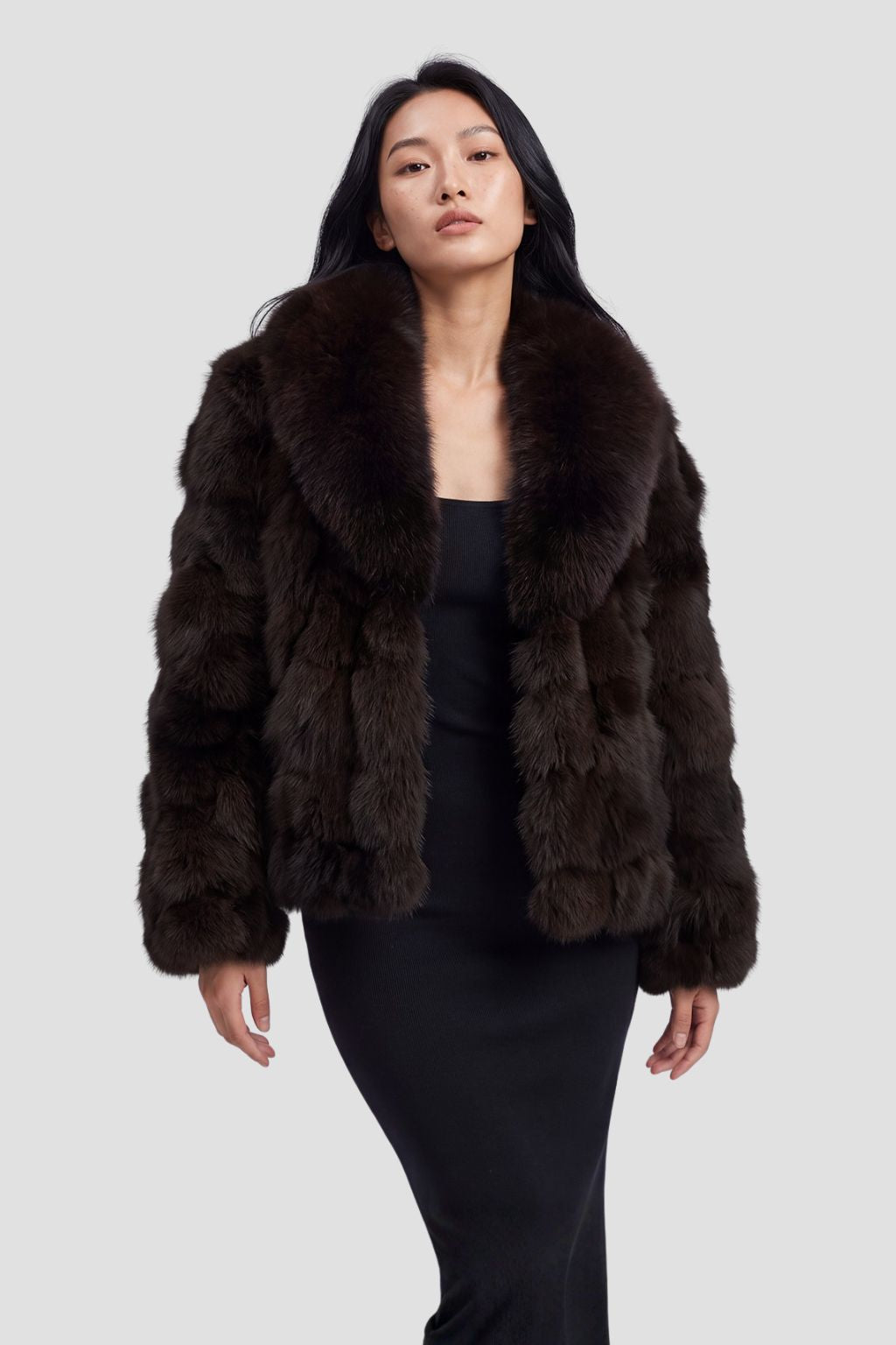 Veste fourrure femme marron Héritage fourrure