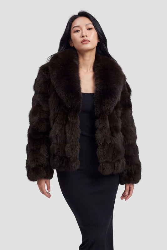 Veste fourrure femme marron Héritage fourrure