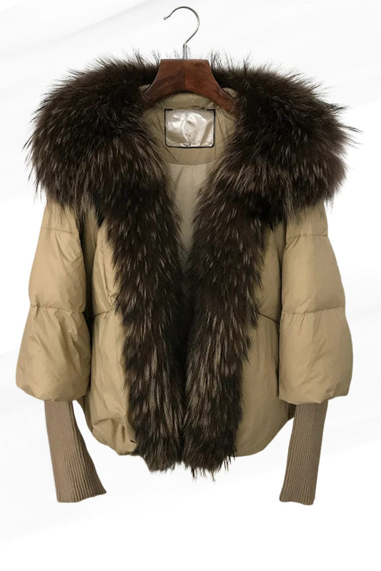 Veste fourrure femme marron clair Héritage fourrure
