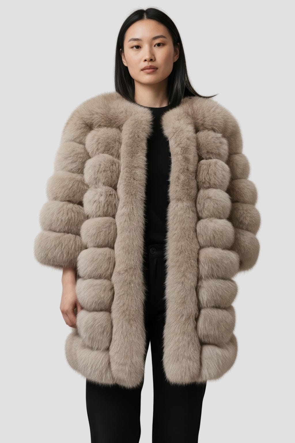 Veste fourrure femme marron clair Héritage fourrure