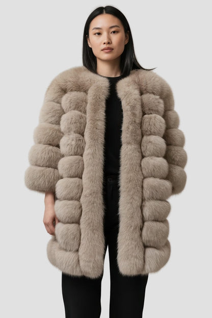 Veste fourrure femme marron clair Héritage fourrure