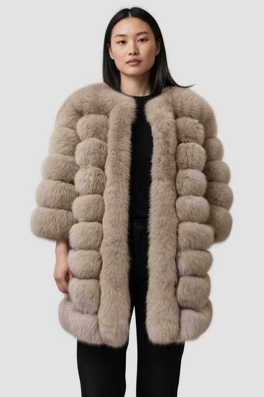 Veste fourrure femme marron clair Héritage fourrure