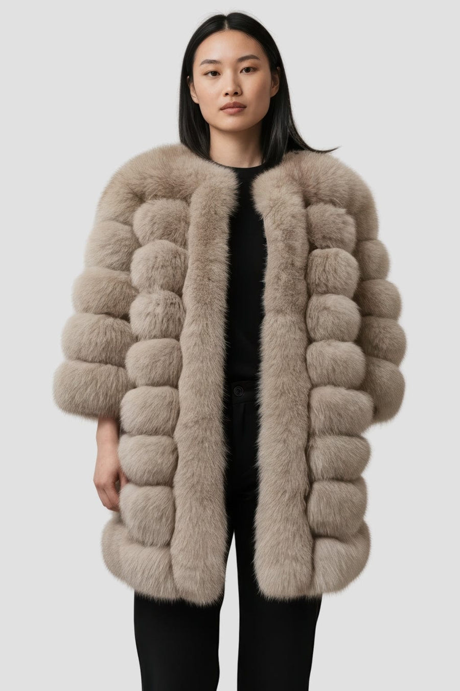 Veste fourrure femme marron clair Héritage fourrure