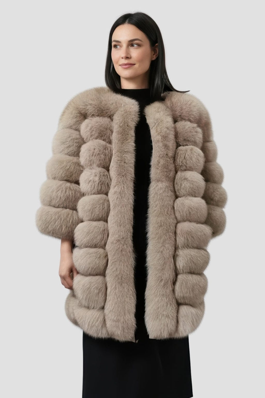 Veste fourrure femme marron clair Héritage fourrure