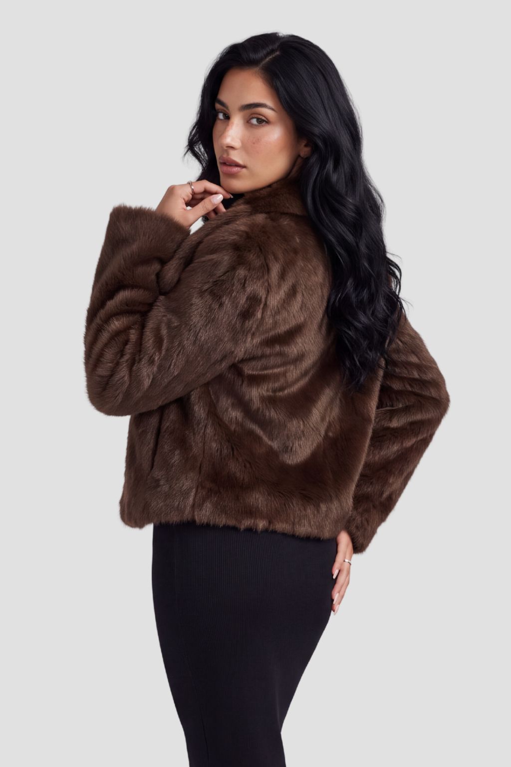 Veste fourrure femme marron clair Héritage fourrure