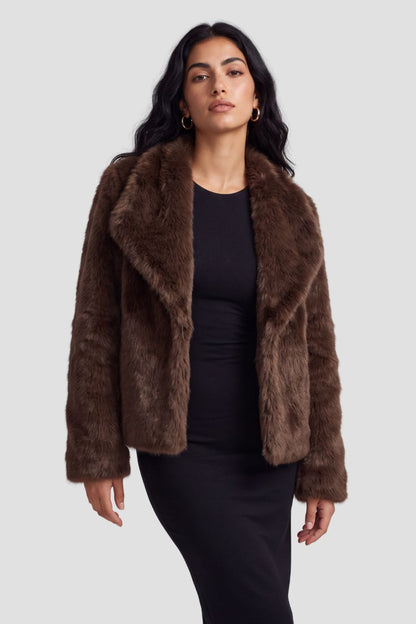 Veste fourrure femme marron clair Héritage fourrure