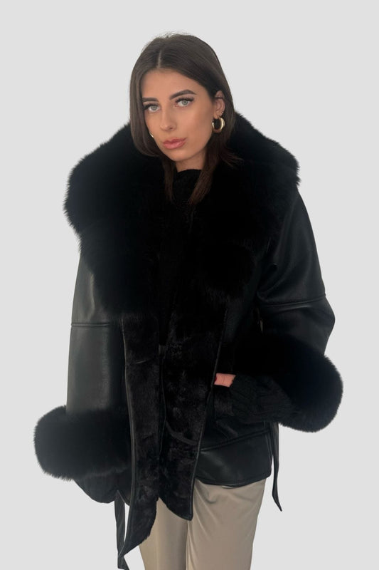 Veste fourrure femme noire Héritage fourrure