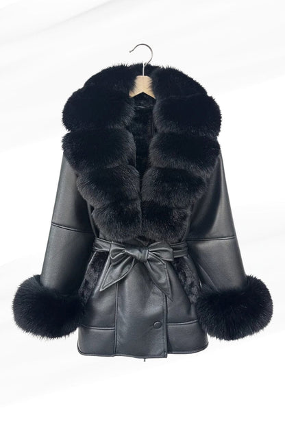 Veste fourrure femme noire Héritage fourrure