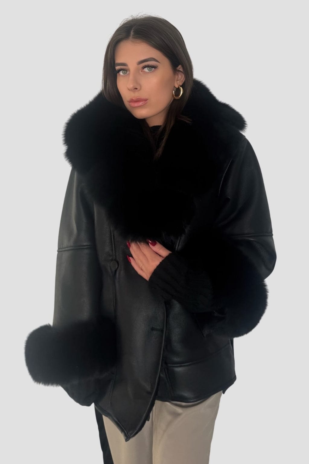 Veste fourrure femme noire Héritage fourrure