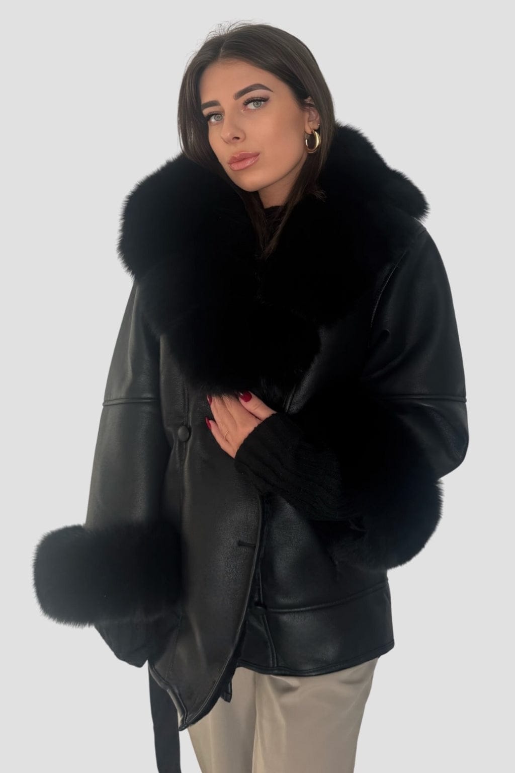 Veste fourrure femme noire Héritage fourrure