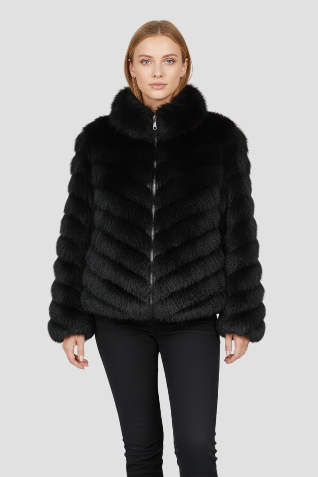 Veste fourrure femme noire Héritage fourrure