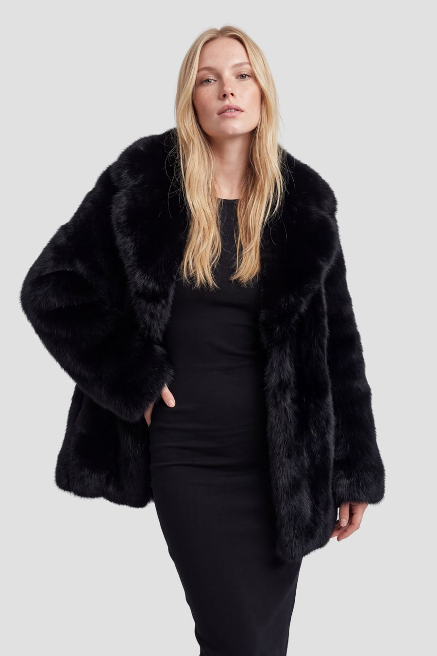 Veste fourrure femme noire Héritage fourrure