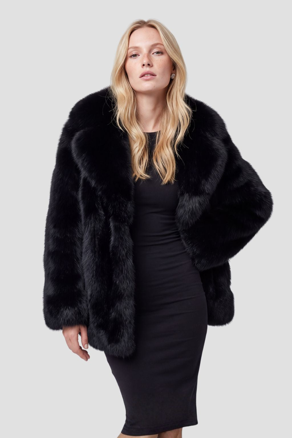 Veste fourrure femme noire Héritage fourrure