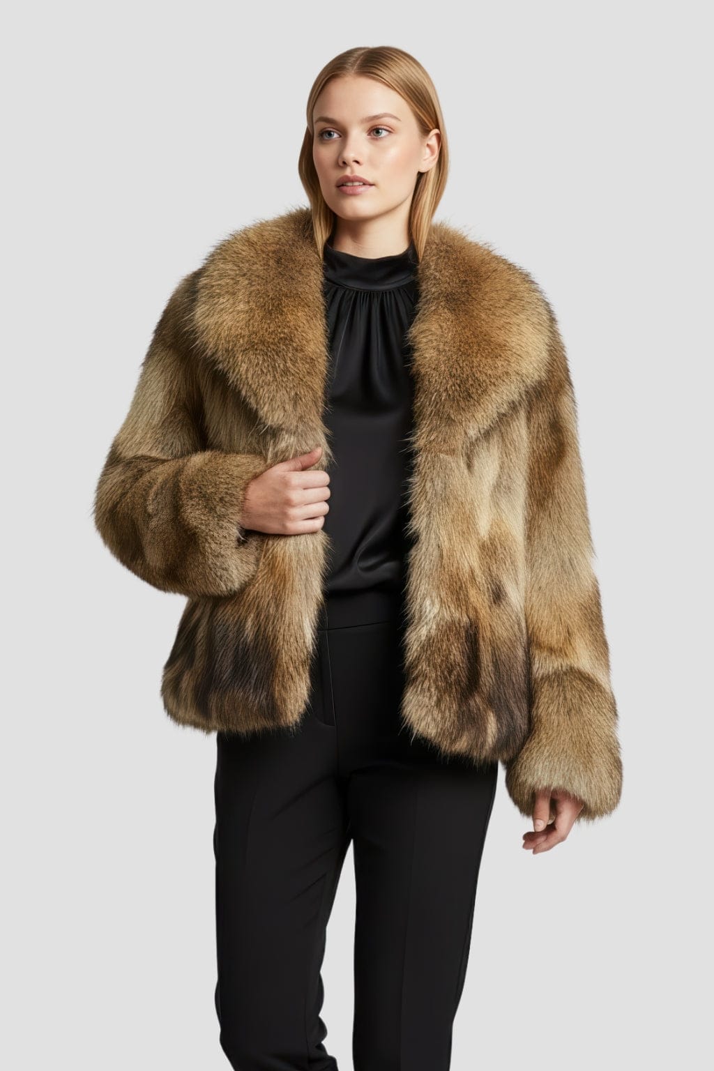 Veste fourrure femme renard marron Héritage fourrure