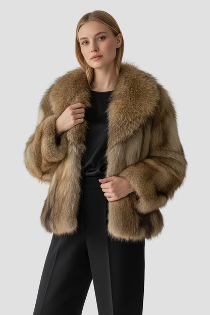 Veste fourrure femme renard marron Héritage fourrure