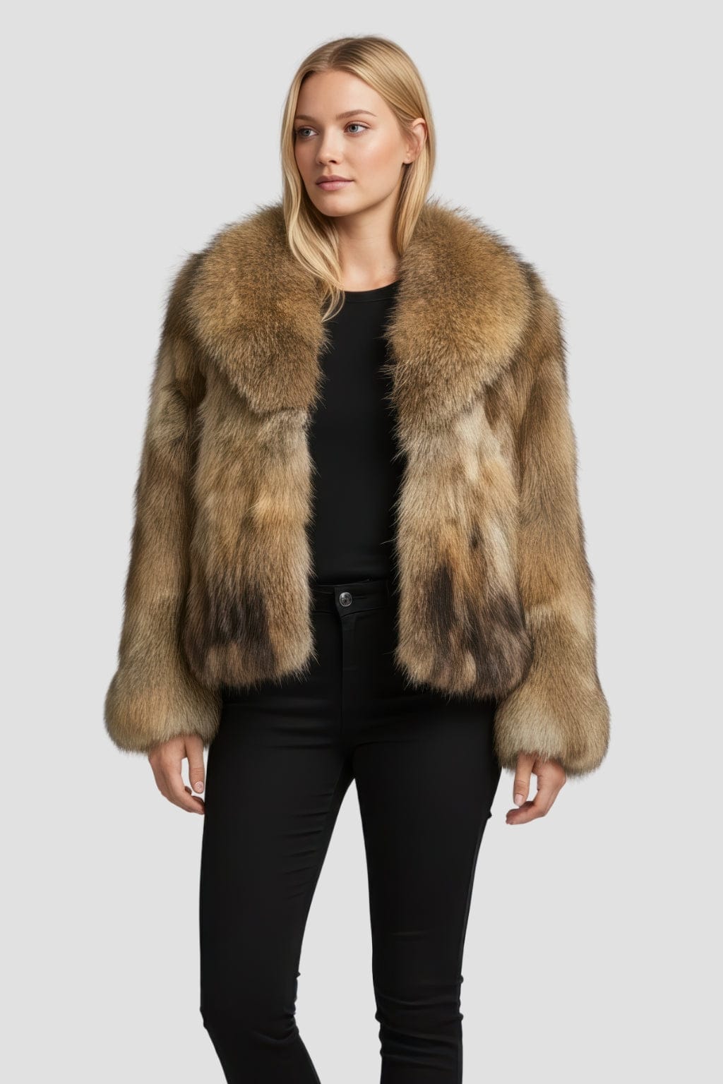 Veste fourrure femme renard marron Héritage fourrure